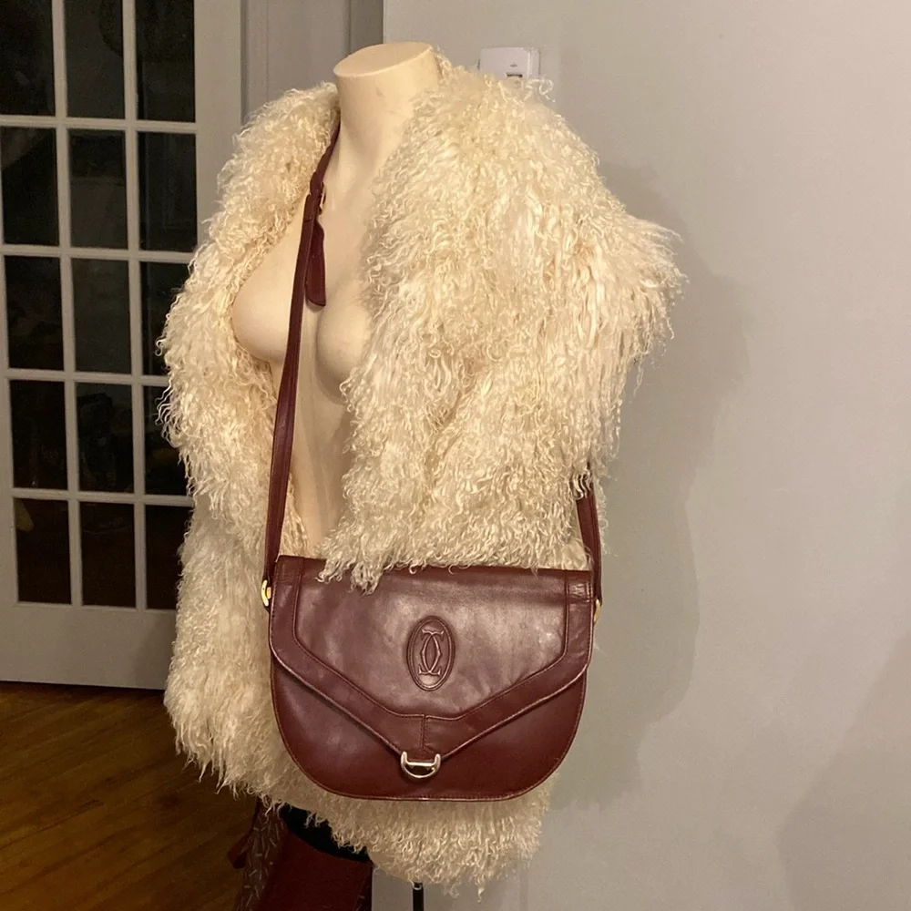 Vintage Cartier Burgundy  Calf Leather  Bag - Picture 14 of 16